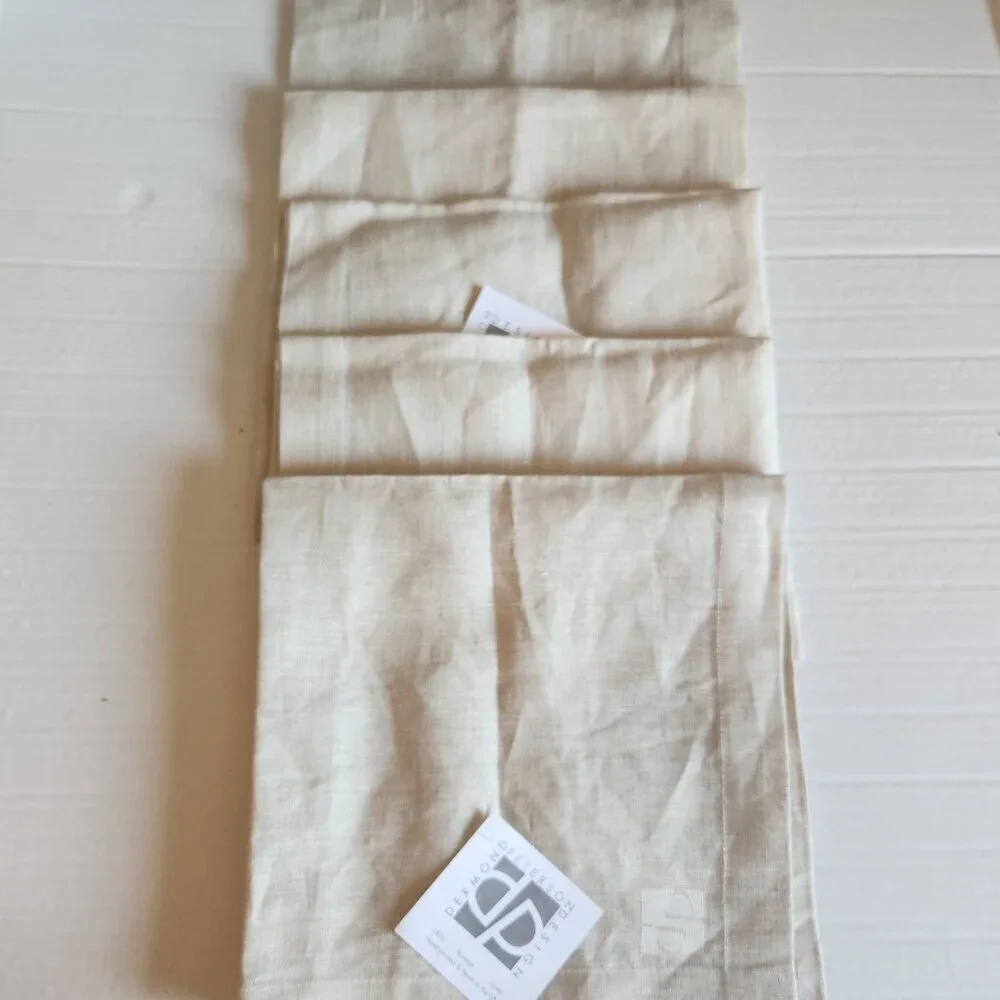 Dermond Peterson Design Russian Linen Hand Printed & Sewn Dinner Table Napkins 5